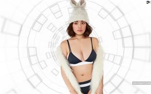 Magnetic Miwako Kakei looks cute with a bunny hat ear